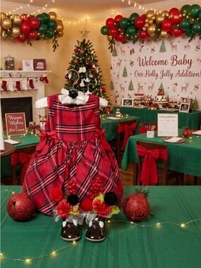 Plaid and Bows Centerpiece For Baby Shower, Little Girls Birthday